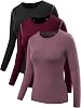 NELEUS Womens 3 Pack Athletic Compression Long Sleeve T Shirt Dry Fit