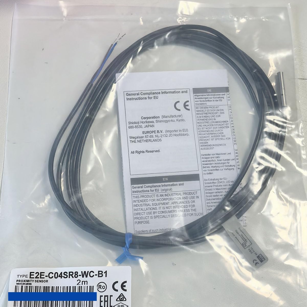 Proximity Sensor Replacement E2E-C04SR8-WC-B1, DC 10-30V, 2m Prewired Cable, Position/Metal Detection Switch for PLC/Relay Control, Automation Equipment
