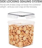 Vista 4 de Vtopmart Contenedores de almacenamiento de alimentos de 2.5 litros84.5 onzas, 4 recipientes herméticos de plástico sin BPA para harina, azúcar