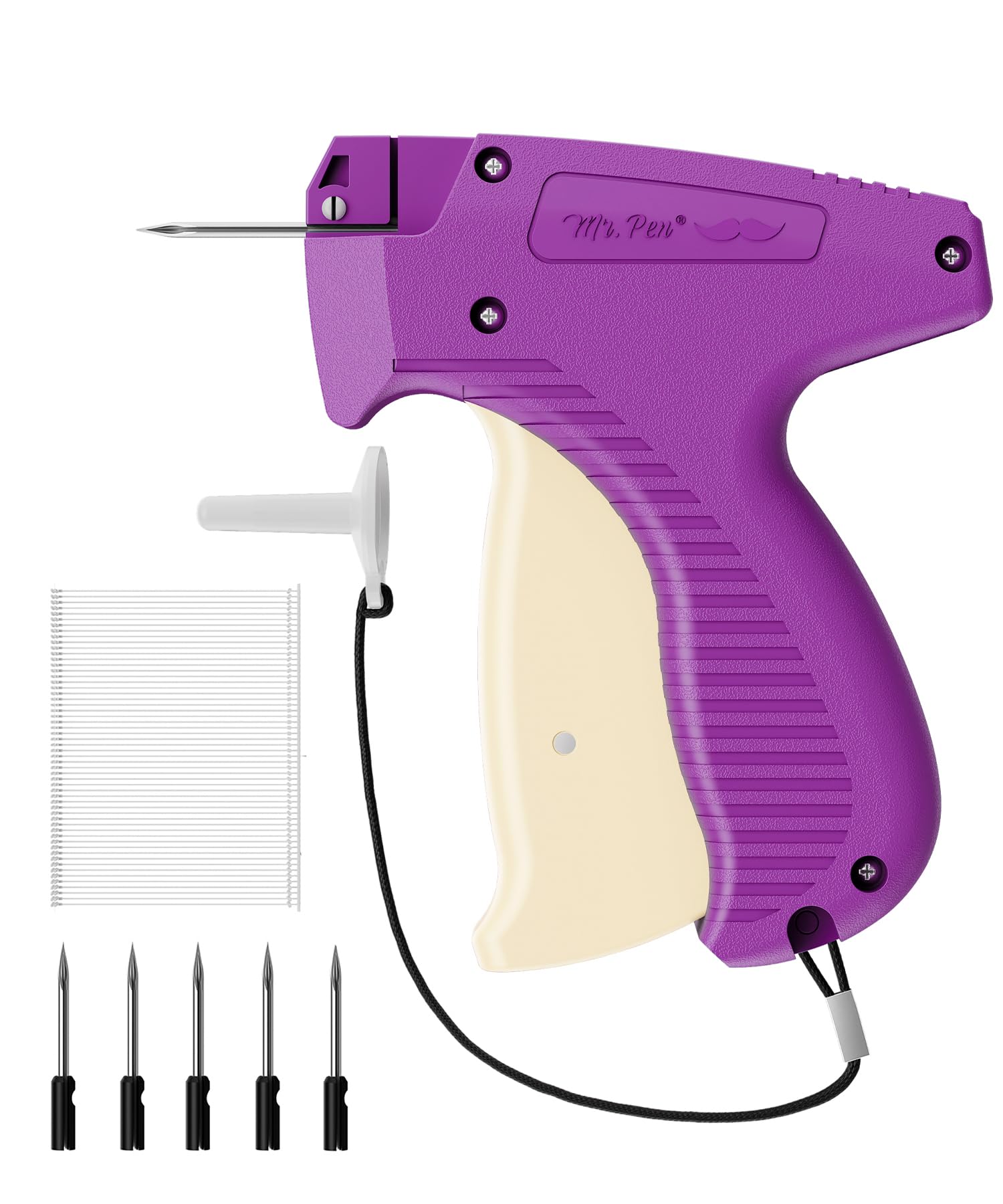 Mr. Pen- Tagging Gun, 5 Needles, 1008 pcs 2" Barbs Fasteners, Purple & White, Tagging Gun for Clothing Tag Gun for Clothes Tag Gun, Price Tag Gun,