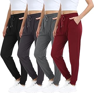 Women's Joggers Pants with Pockets,Drawstring Running Sweatpants for Women Tapered Active Yoga Lounge Casual Pants
