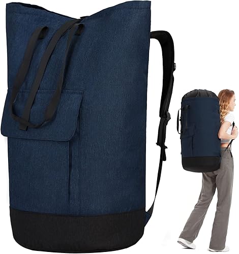 Bolsa de lavandería extra grande, bolsa de lavandería resistente con correas, regalos para dormitorio universitario, artículos esenciales para