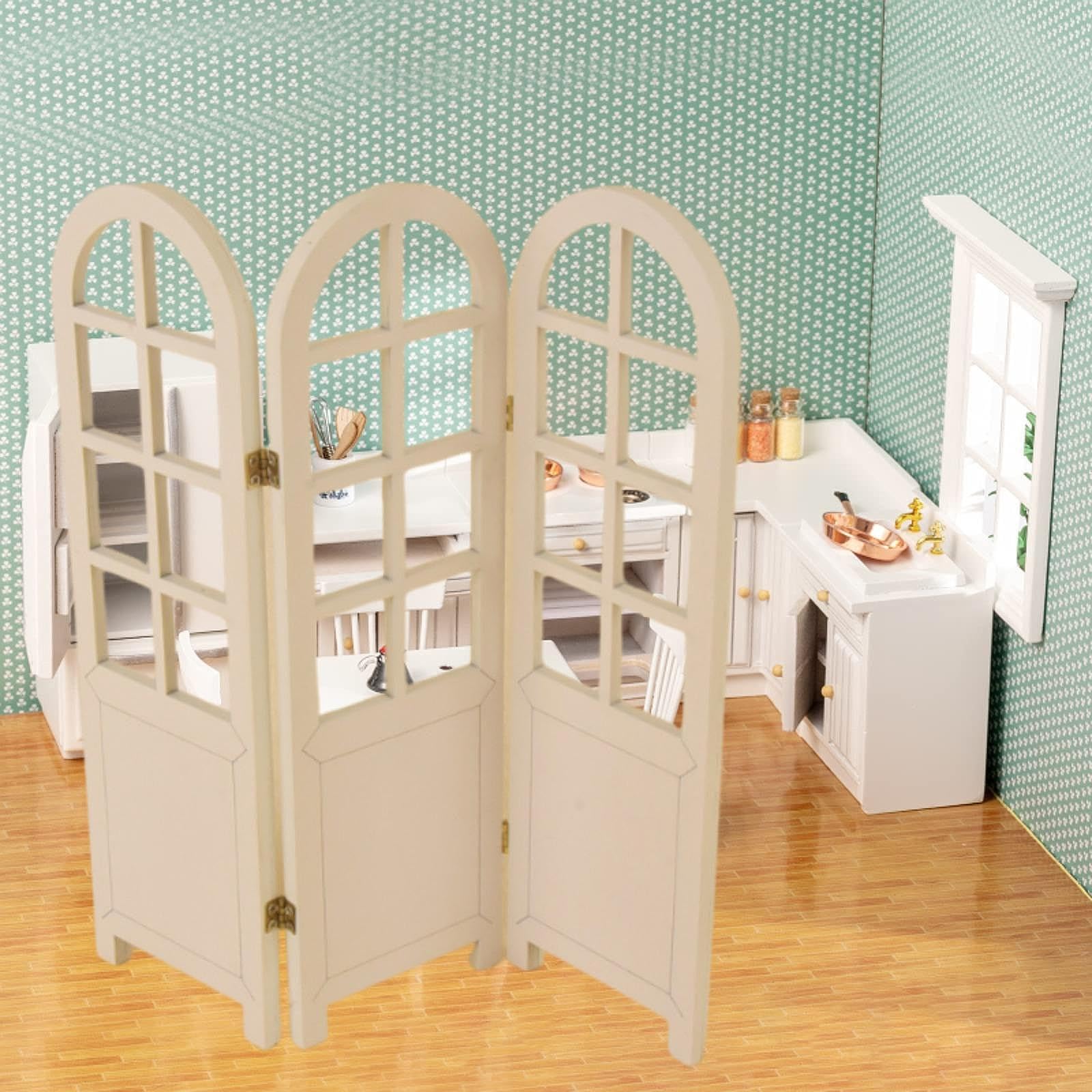 1/6 Casa delle Bambole Schermo in Legno Decorazione per Casa delle Bambole Simulazione Classica Arredamento