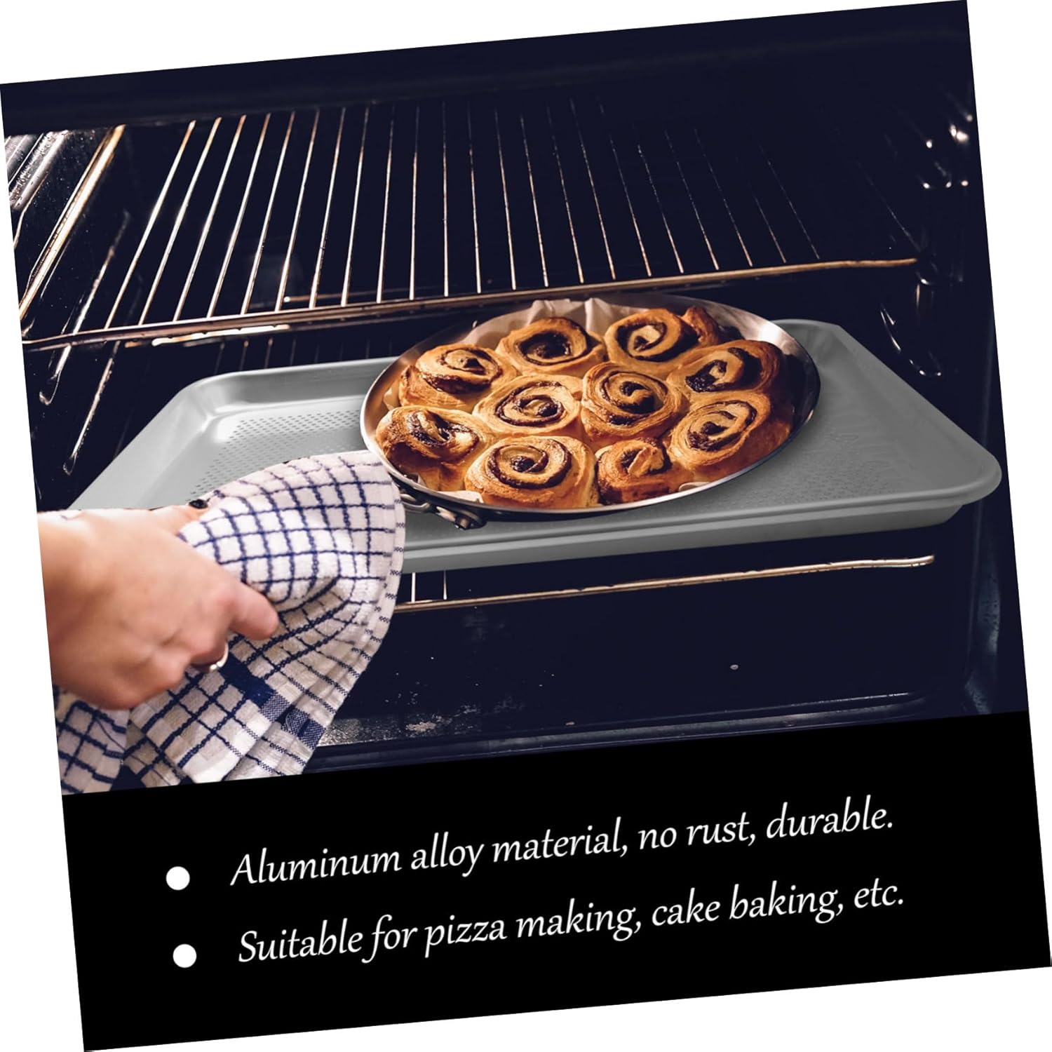 Oblong Roasting Pan for Baking and Barbecue and Easy to Clean for Pizza and Cake Making for Oven Use