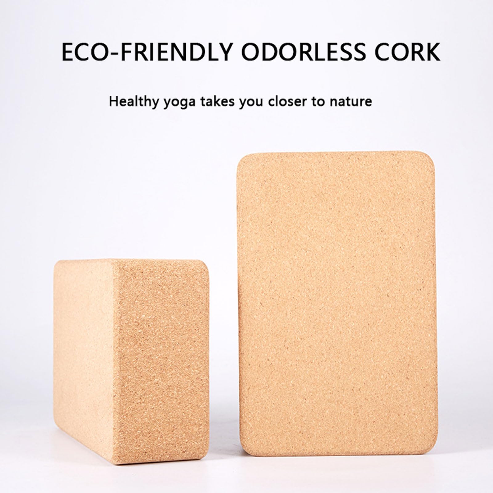 2er Set Yoga Block Kork rutschfest umweltfreundlich leicht Yoga-Blöcke Natürliche Yogablöcke aus Kork Bietet Unterstützung und Stabilität Fitnesszubehör für Yoga,Pilates,Fitness,Unisex