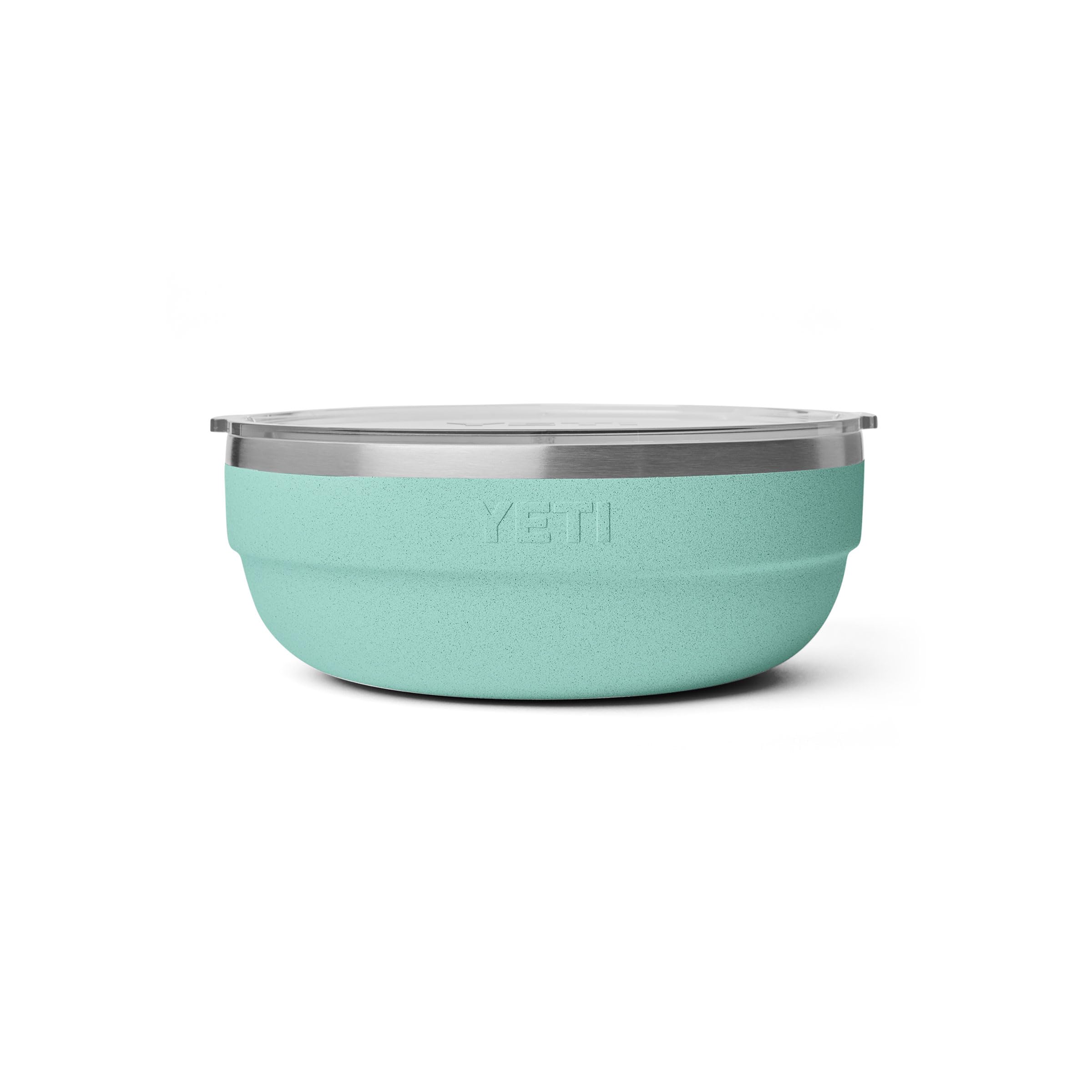 YETI Rambler Low Bowls, Vacuum Insulated, Stackable and Nestable Stainless Steel Bowl with Lid, 1.6 Quart, Sea Stone
