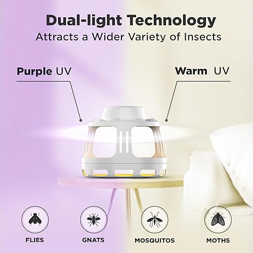 Miniatura 2 de Trampa para insectos para interiores con modos de luz duales  Mosquito mosquito mosquito polilla atrapa pulgas y moscas  Trampa de mesa recargable