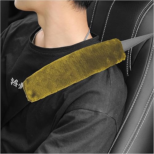 Ziciner Paquete de 2 fundas para cinturón de seguridad de automóvil, almohadillas universales suaves de piel de oveja sintética para una conducción