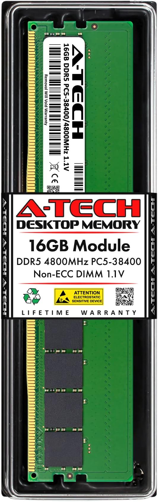 16Go RAM DDR5 4800Mhz PC5-38400 ECC – Mémoire 288 Pin 1.1v DIMM – OFFTEK