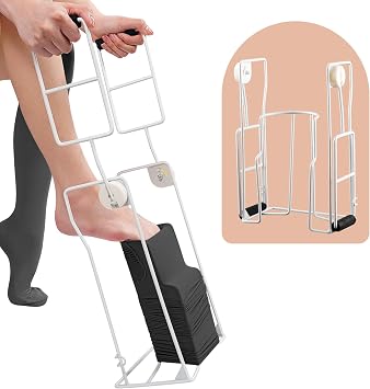 Large Compression Sock Aid Device, for People with Swollen Legs | Stocking Donner for Putting on Compression Socks, for Cavles Under 18, No Bend Sock Helper for Seniors & Limited Mobility