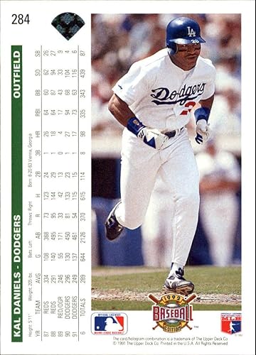 Miniatura 2 de 1992 Upper Deck #284 Kal Daniels MLB Baseball Trading Card