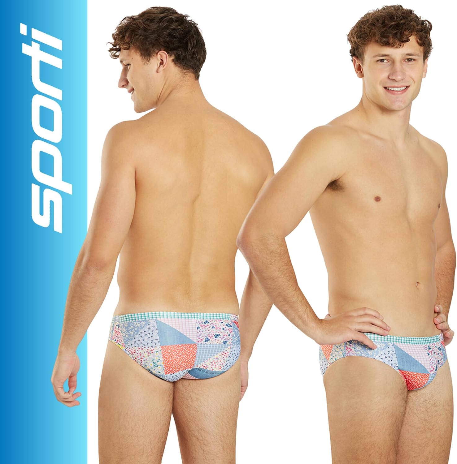 Sporti Men's Swim Briefs with Hydrolast Tech - Bathing Suit for Swimmer - Men's Athletic Swimwear Briefs for Lap Swimming