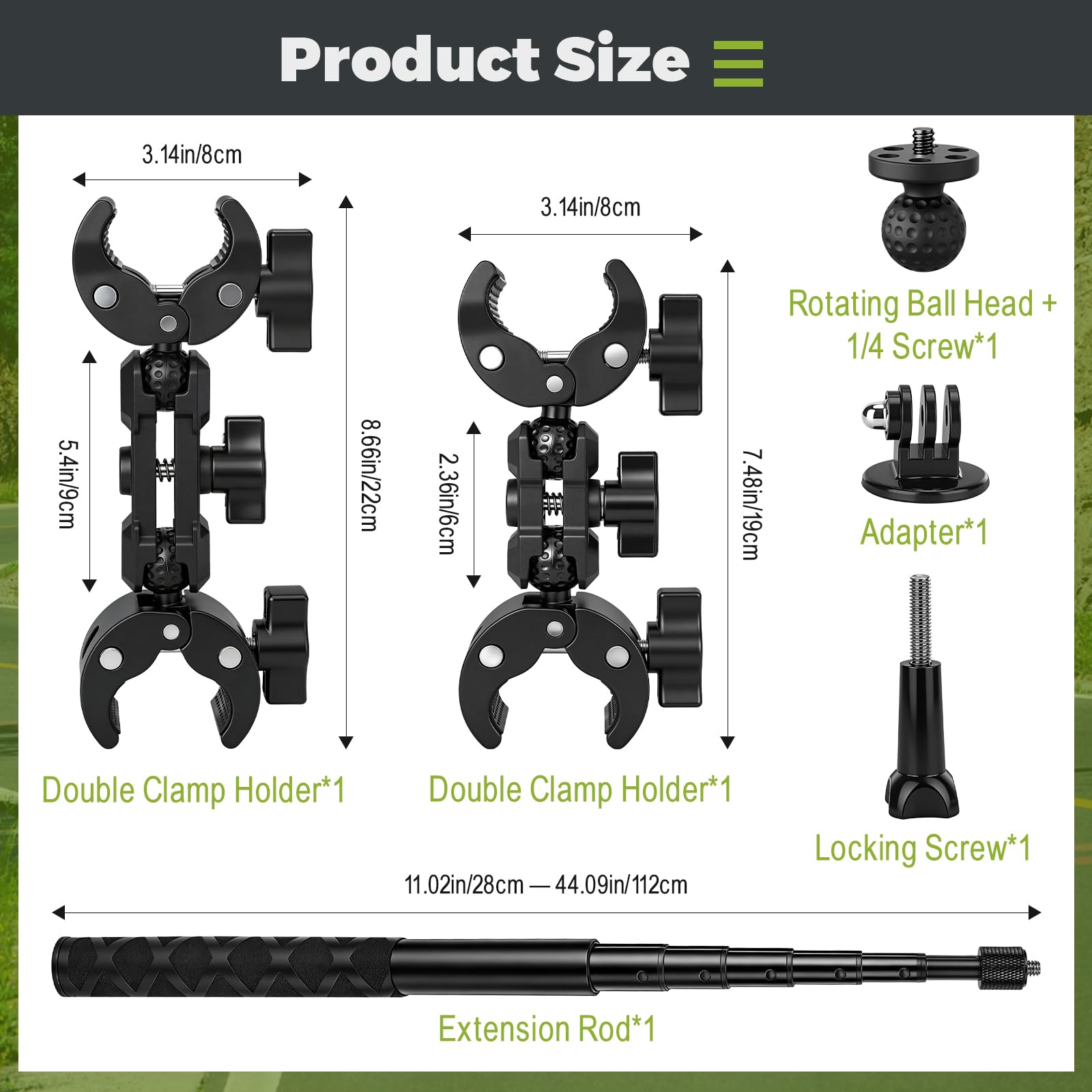 Motorrad Halterung für Insta360 X5 X4, Fahrradlenker Montageset mit 120cm Unsichtbarem Selfie Stick Double Clamp Kamera Zubehör für Insta 360 X5 X4 X3 ONE X2 GoPro Hero 13 12 DJI Osmo Pocket 3/4