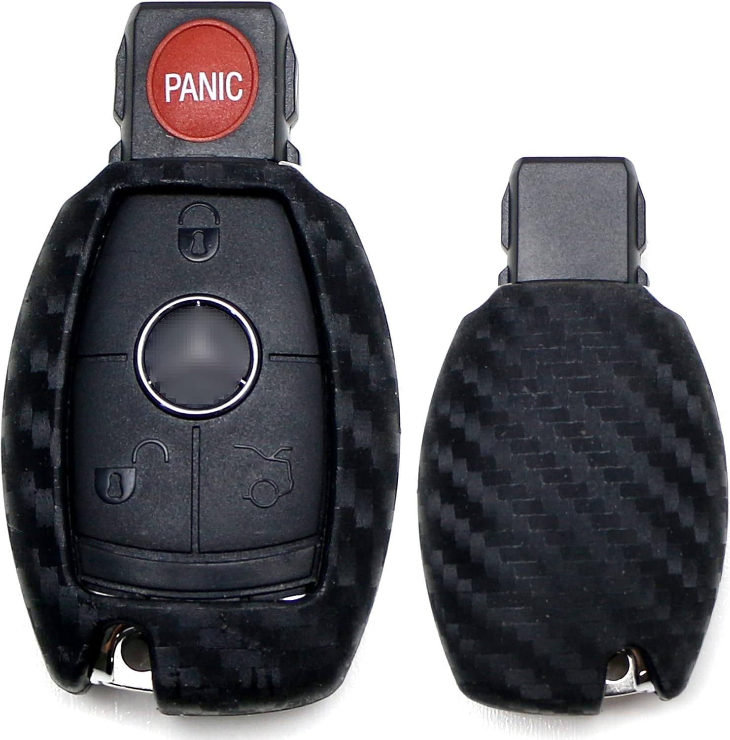 IJDMTOY Carbon Fiber Finish Soft Silicone Key Fob Cover Compatible With Audi 2017-up...