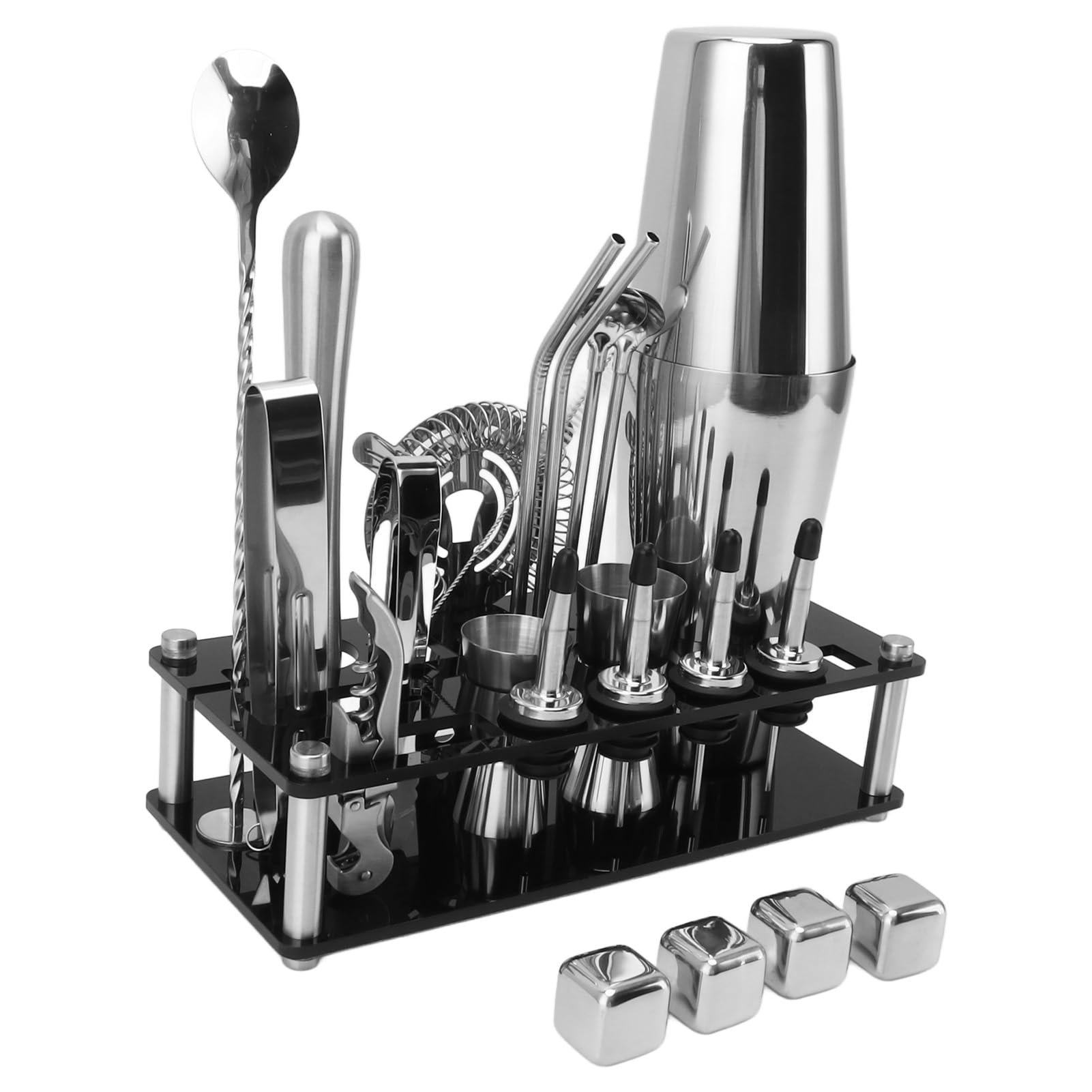 Bartender Set, Stainless Steel Leakproof Cocktail Shaker Set for Pub