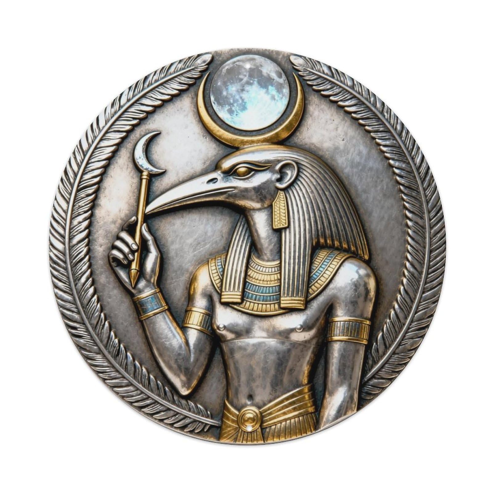 Thoth Ibis Writing Pen Wisdom Metal Tin Sign Plaque