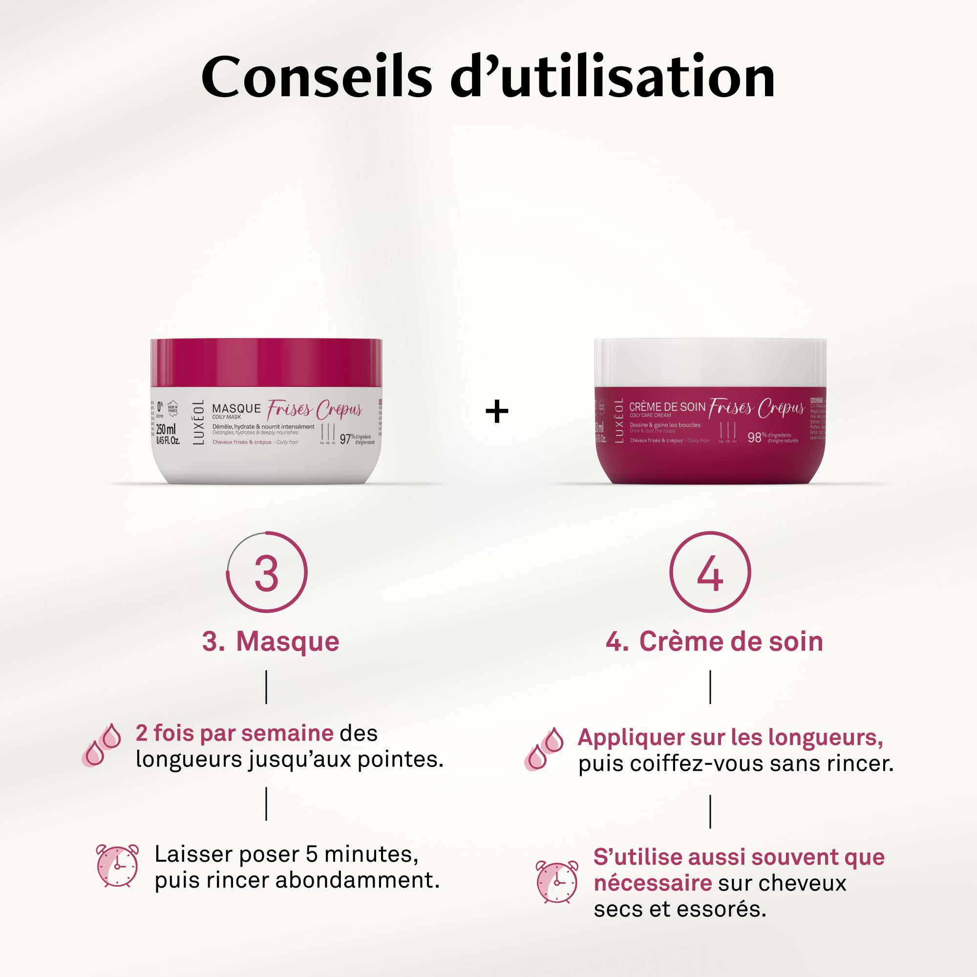 Luxéol - Coffret Routine Frisés/Crépus - Brosse démêlante offerte