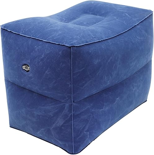 Almohada inflable de viaje para cuna de viaje, almohada de piernas de altura ajustable, reposapiés de viaje para avión, vuelos, tren, coche,