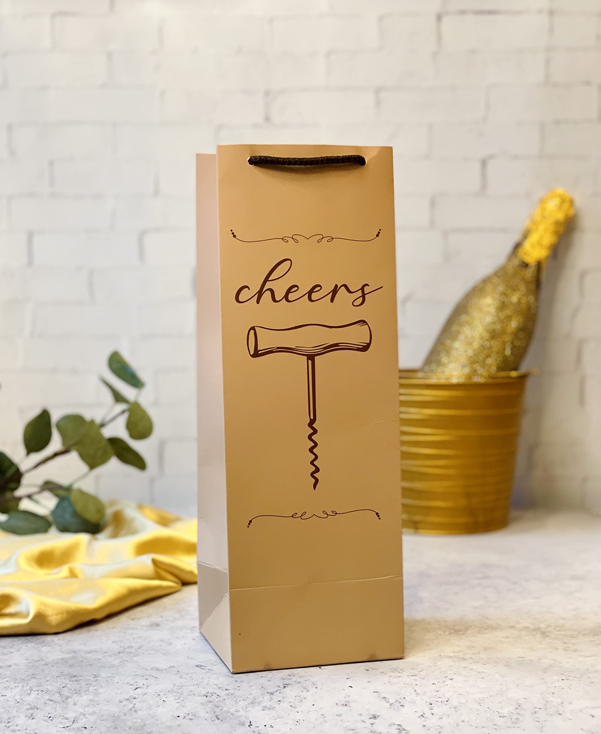 Dovetail Wine & Bottle Gifting Paper Carry Bags, In Elegant & Attractive Designs, Gifting For All Occasions, Parties - Diwali, Christmas, Anniversaries. House Warming, Size 14X5 Inchs, 250 GSM Art Card, 2 Bags Each of 6 Designs 3