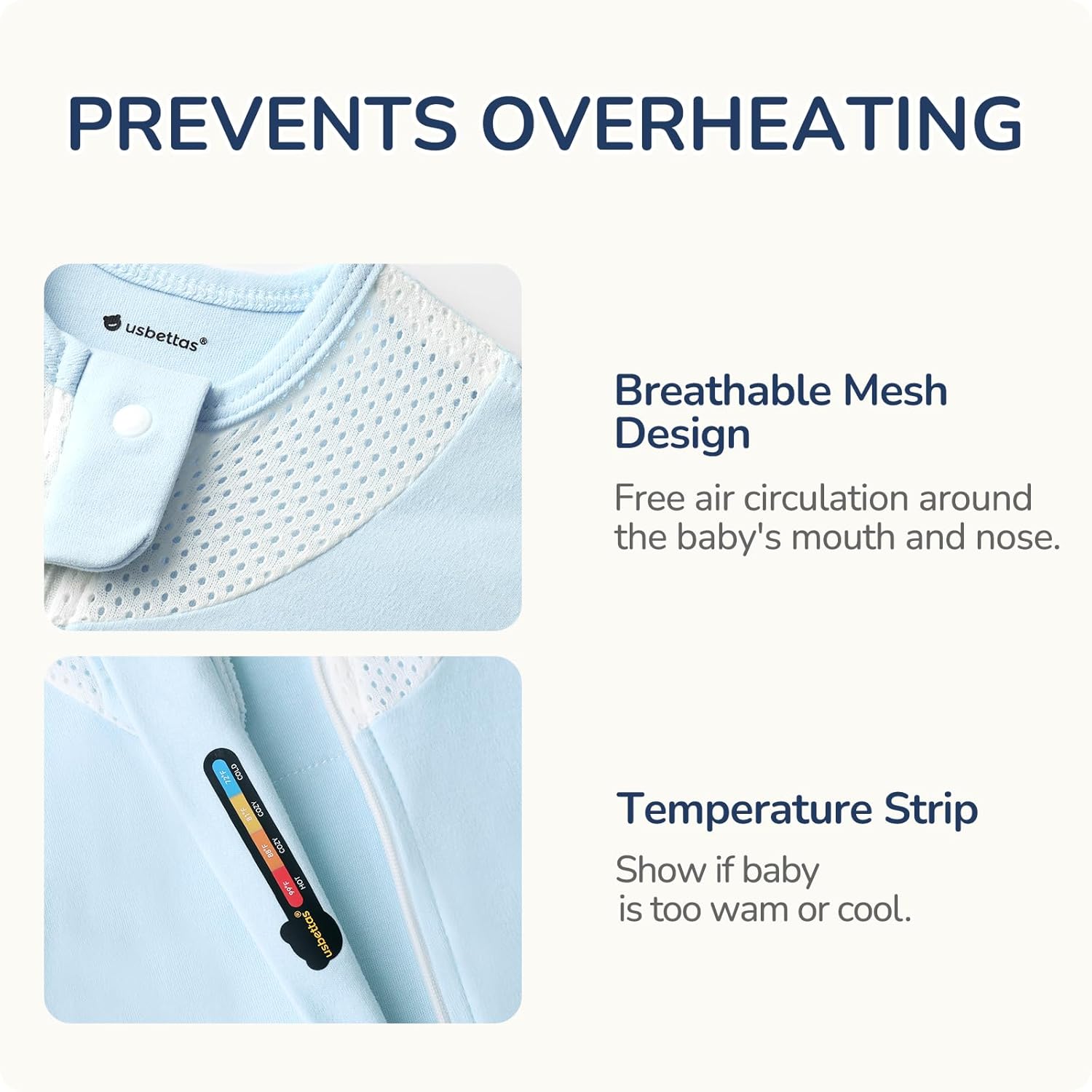 Swaddles for Newborns, Safe Sleep Swaddle Sack with Mesh Design, Breathable 100% Cotton Sleepsack New-Parent-Friendly 0-3 Month, 3-Way Adjustable Transitional Swaddle, Blue