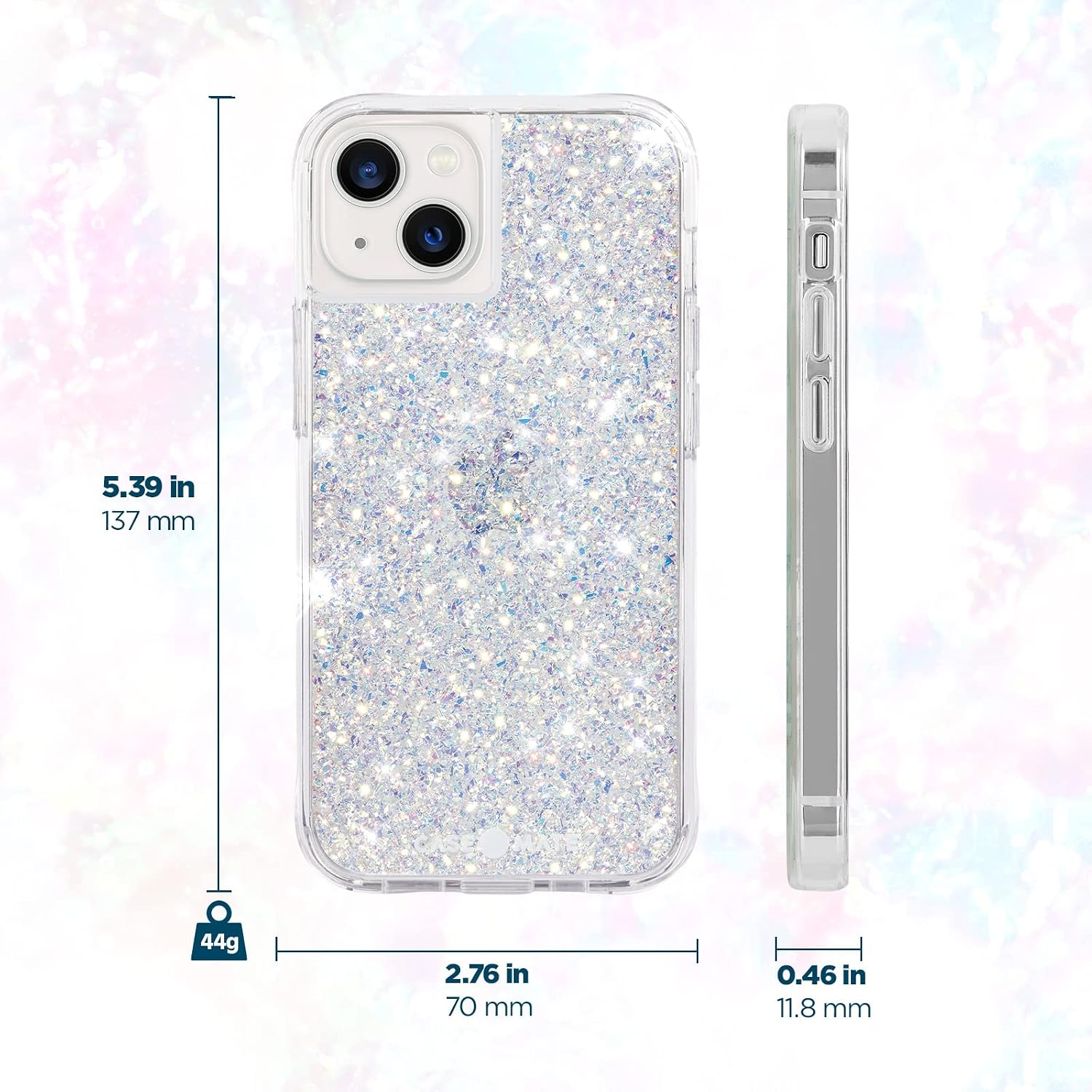 Case-Mate - Twinkle - Case for iPhone 13 Mini - Reflective Foil Elements - 10 ft Drop Protection - 5.4 Inch - Stardust image 3