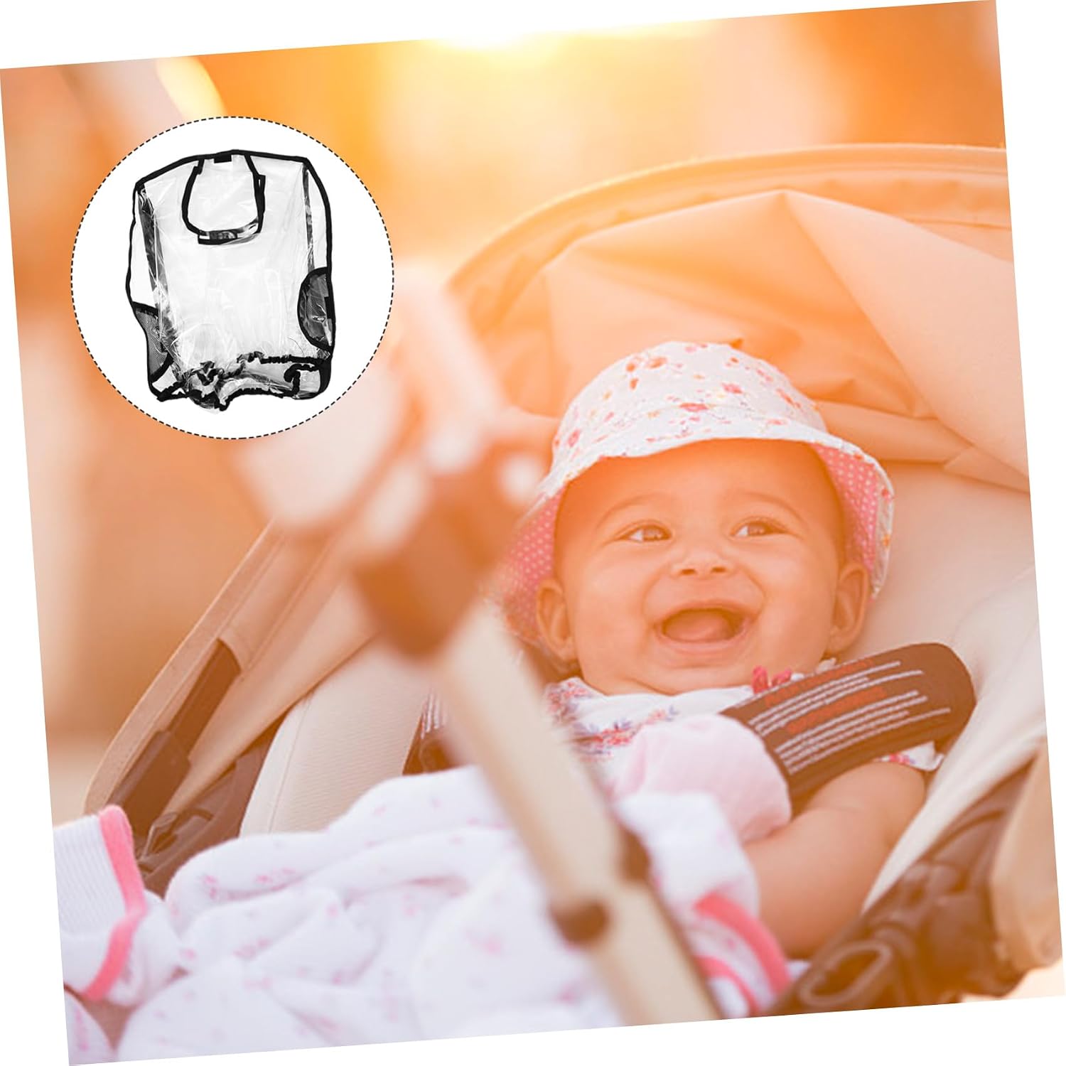 Windproof Waterproof Pram Rain Cover for Stroller and Carrier, Pushchair Shield with Dust Protection for Outdoor Weather and Travel