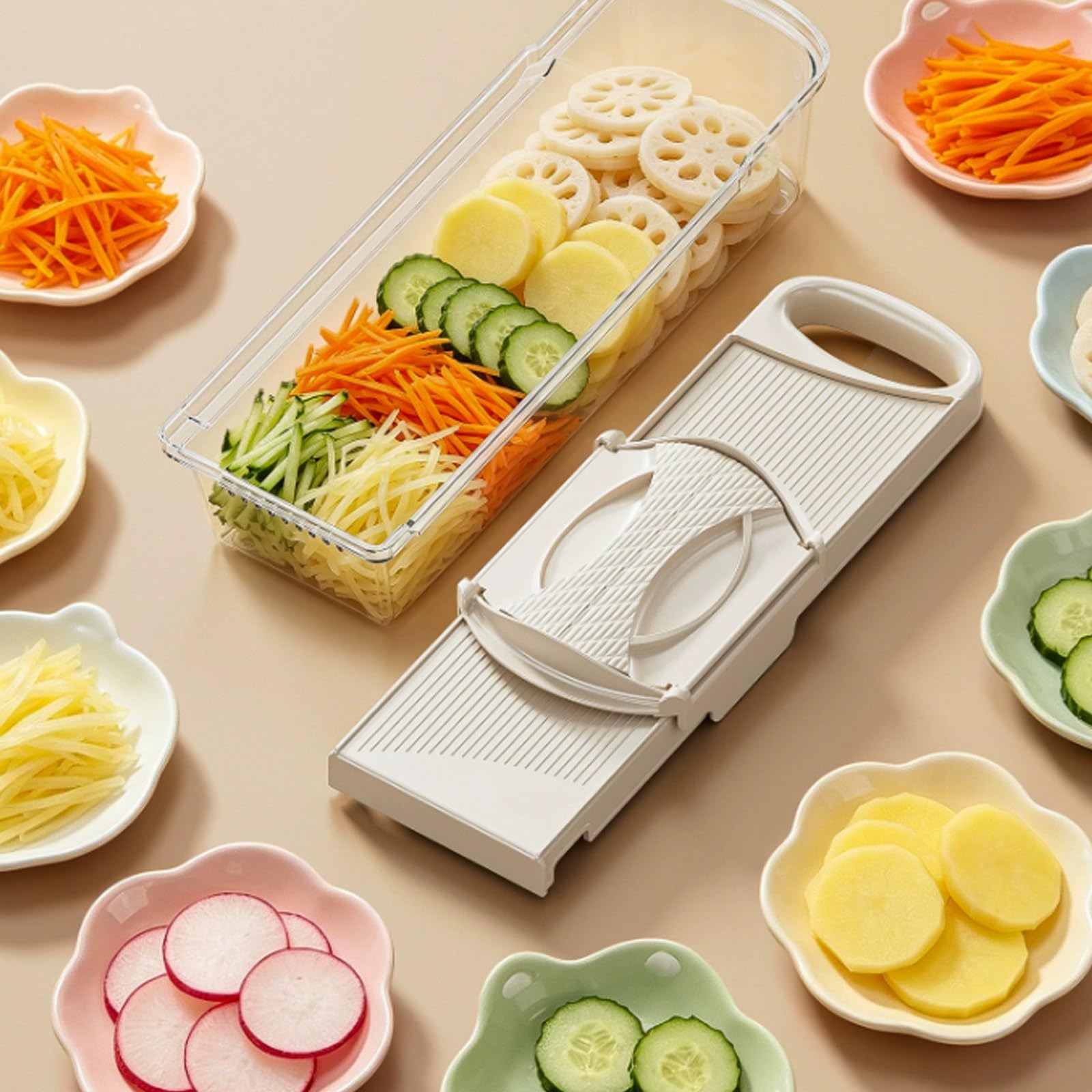 Multifunktionale Zwiebelschneider Manuell, Multifunktionaler Zwiebel Zerkleinerer, Verbreiterter Handschutz, Spart Kraft und Schützt die Hände, Küchenhelfer für Hobbyköche