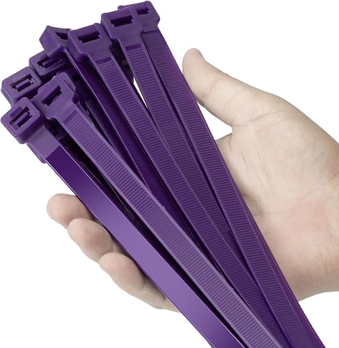 Armpow 24 inch Purple Zip Ties Heavy Duty 50 PACK, 250 LBS Ultra Exclusive Strong Plastic Wire Ties, Large Cable Ties Extra Long Tie Wraps, Indoor and Outdoor UV Resistant