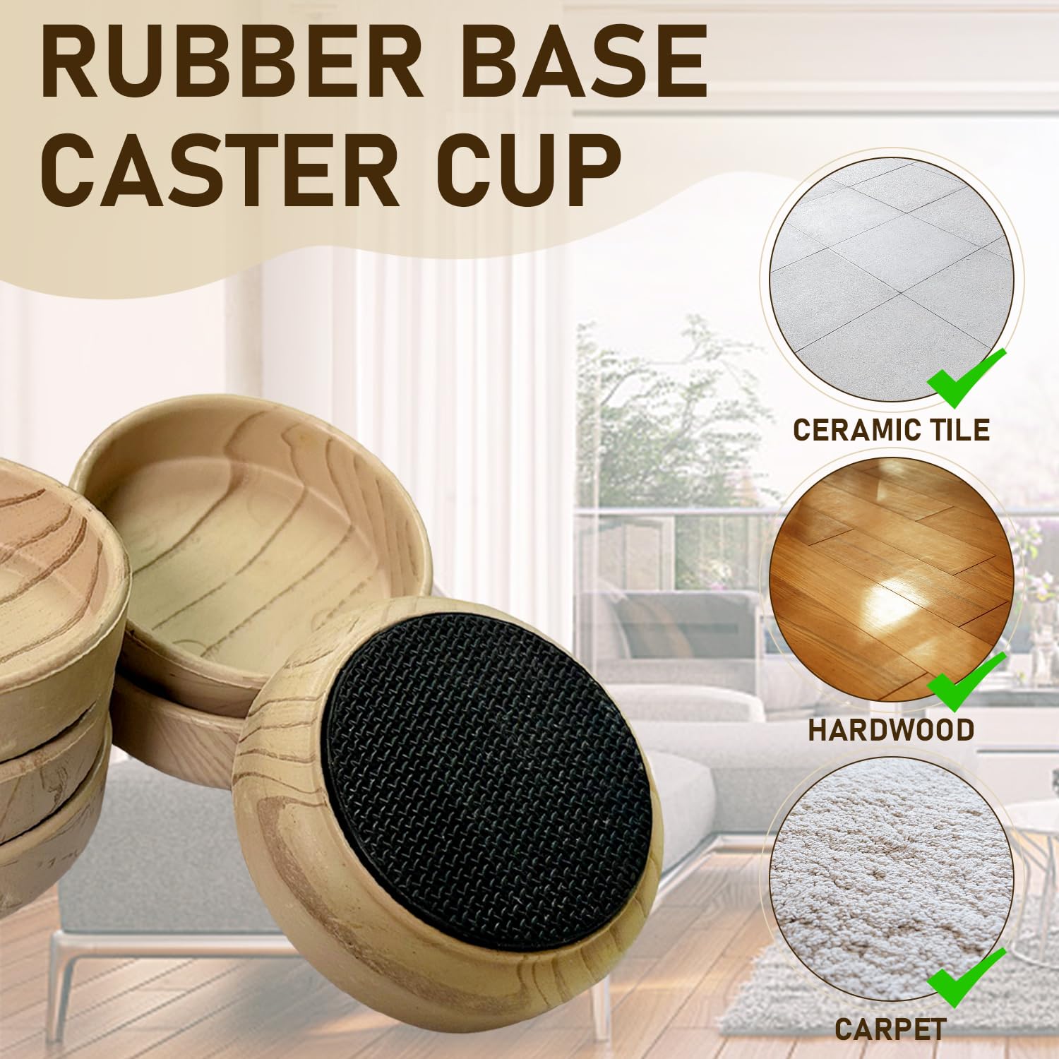 Ezprotekt Sous Verres De Meubles 4 Roulettes, Patins De Meubles