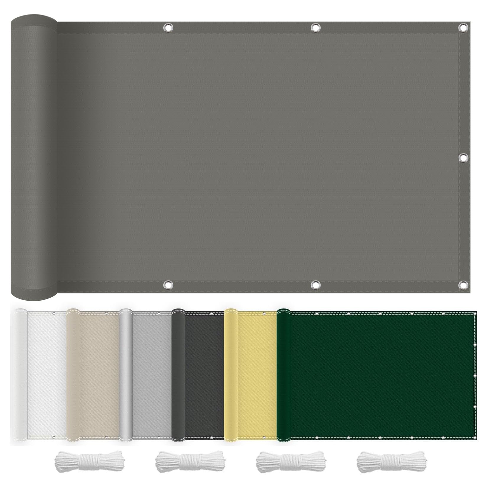 Toile ombrage exterieur gris foncé pour patio et jardin sans perçage