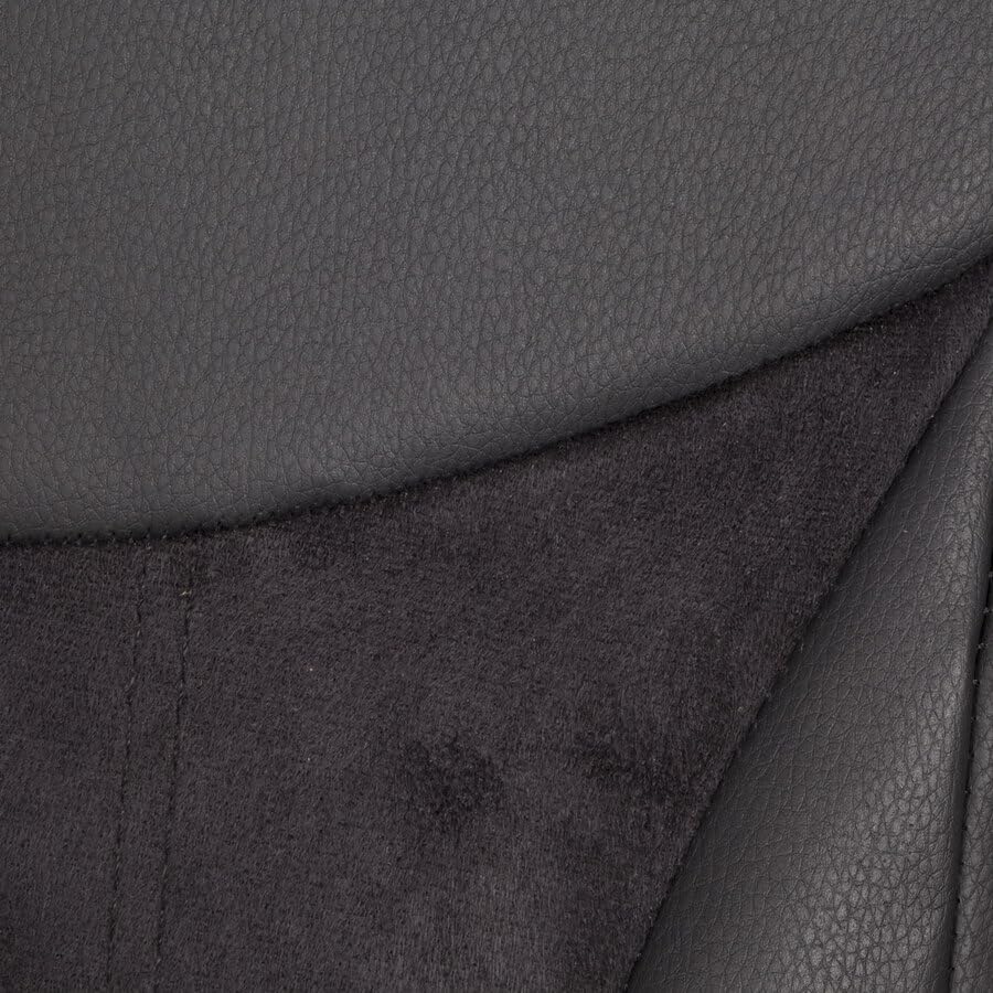 Norris F500-LUX Set Coprisedili su Misura per Fiat 500 2007-2020 Anteriori e Posteriori | Nero | Pelle Sintetica | Lavabile | Airbag | Schienale Divisibile | Protettori da Macchie e Peli di Animali