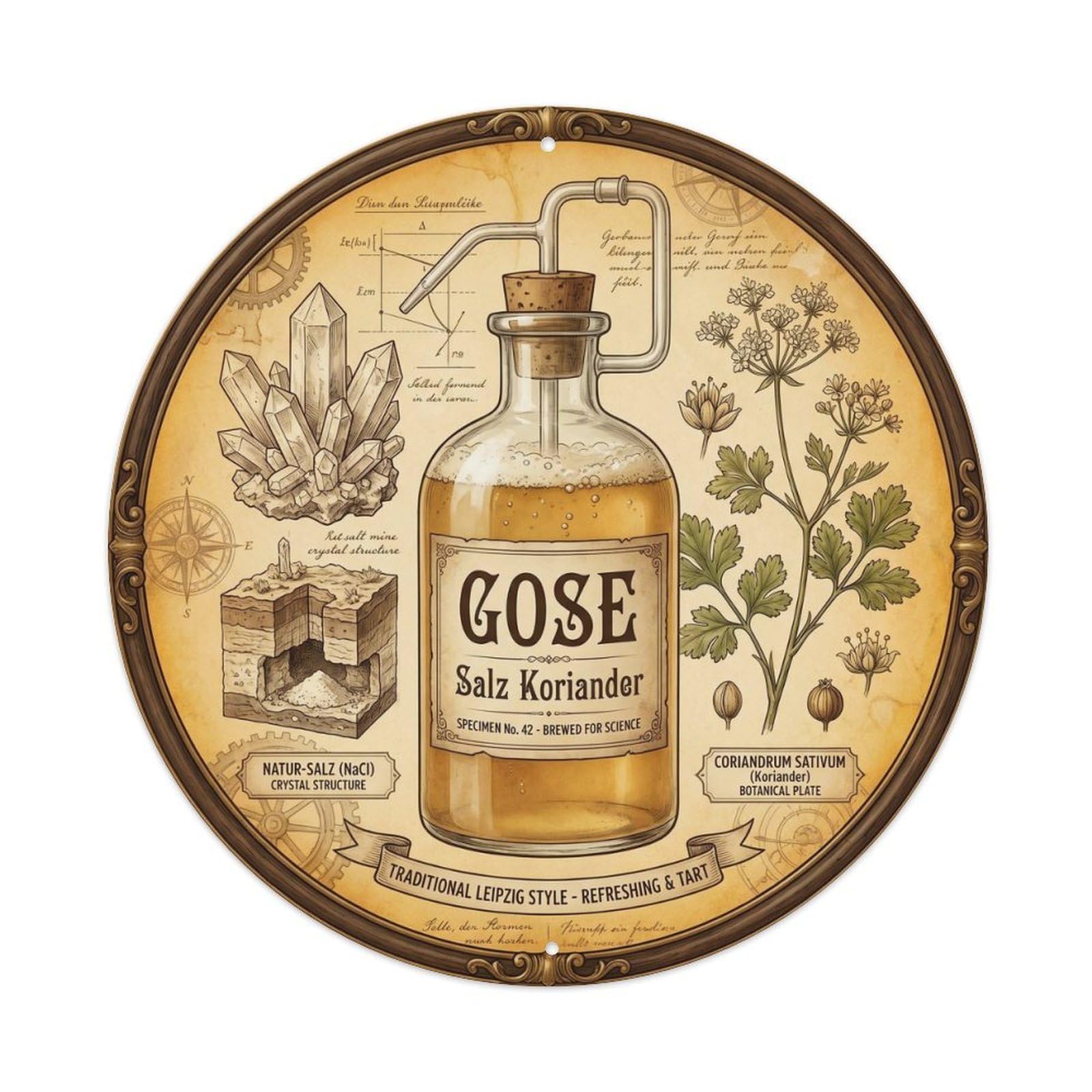 Gose Sour Beer Pub Brewery Malt Roast German Craft Metal Tin Sign