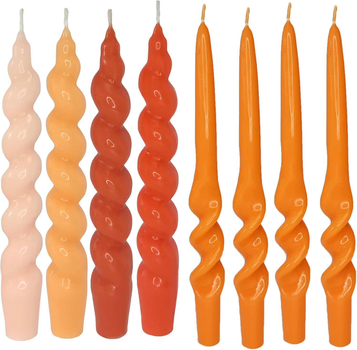 Orange Candlesticks Spiral Taper Candles Twisted Candles Unscented Candle Stick Smokeless Candle for Home Decor Relaxation All Occasions