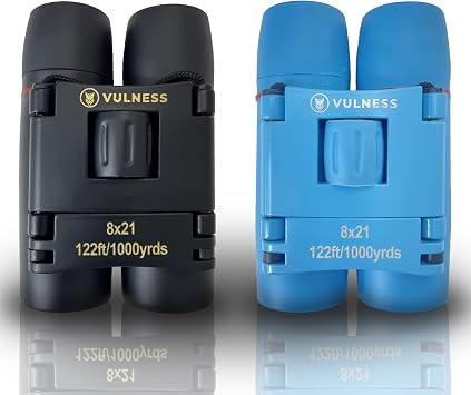 Bundle of Black & Blue 8X21 Binoculars for Adults and Kids