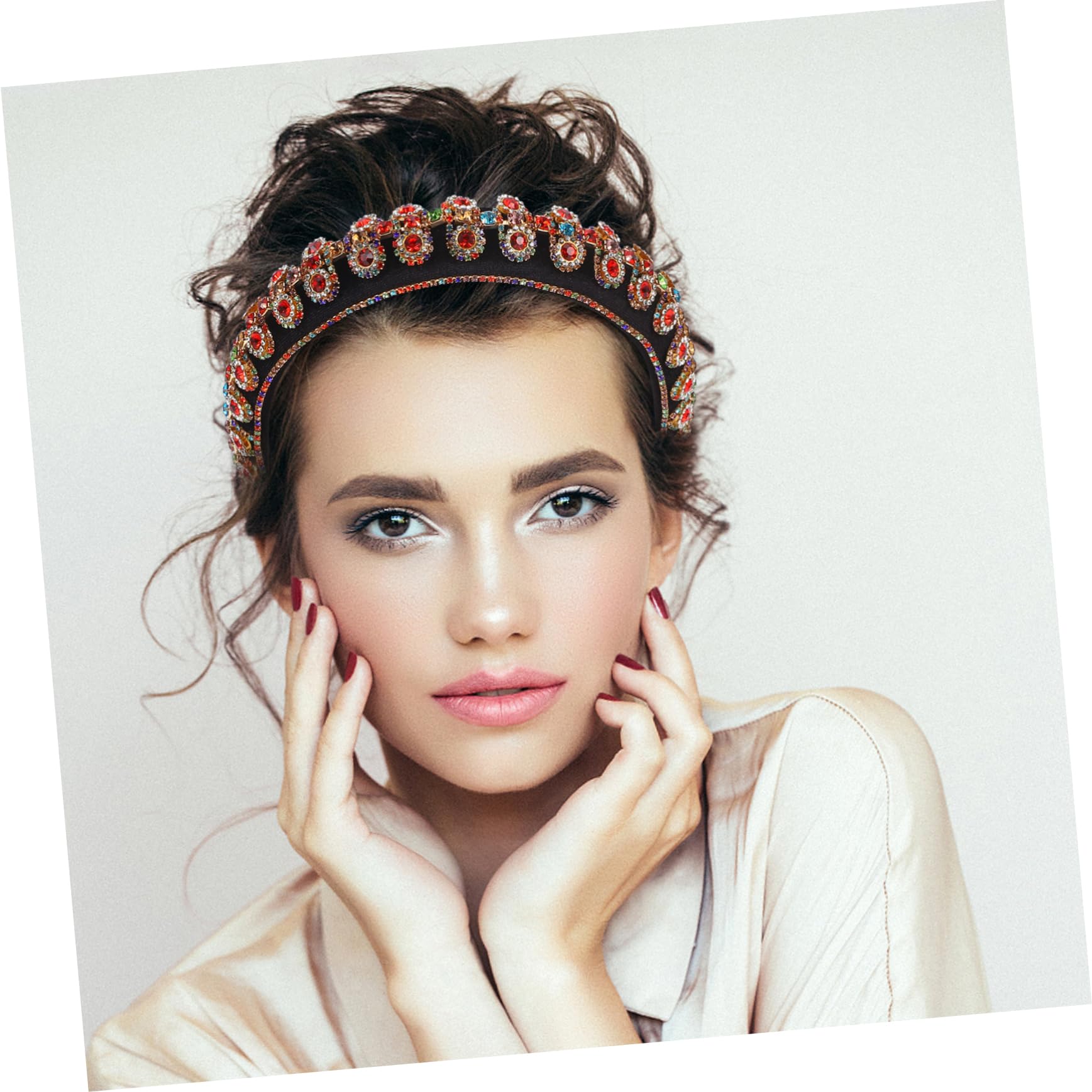 Beaupretty 2 Pièces bandeau strass accessoire de coiffure femme bandeaux élastiques scrunchies hair band élastiques à cheveux attache-cheveux bande de cheveux de fille bandeau fille élégante