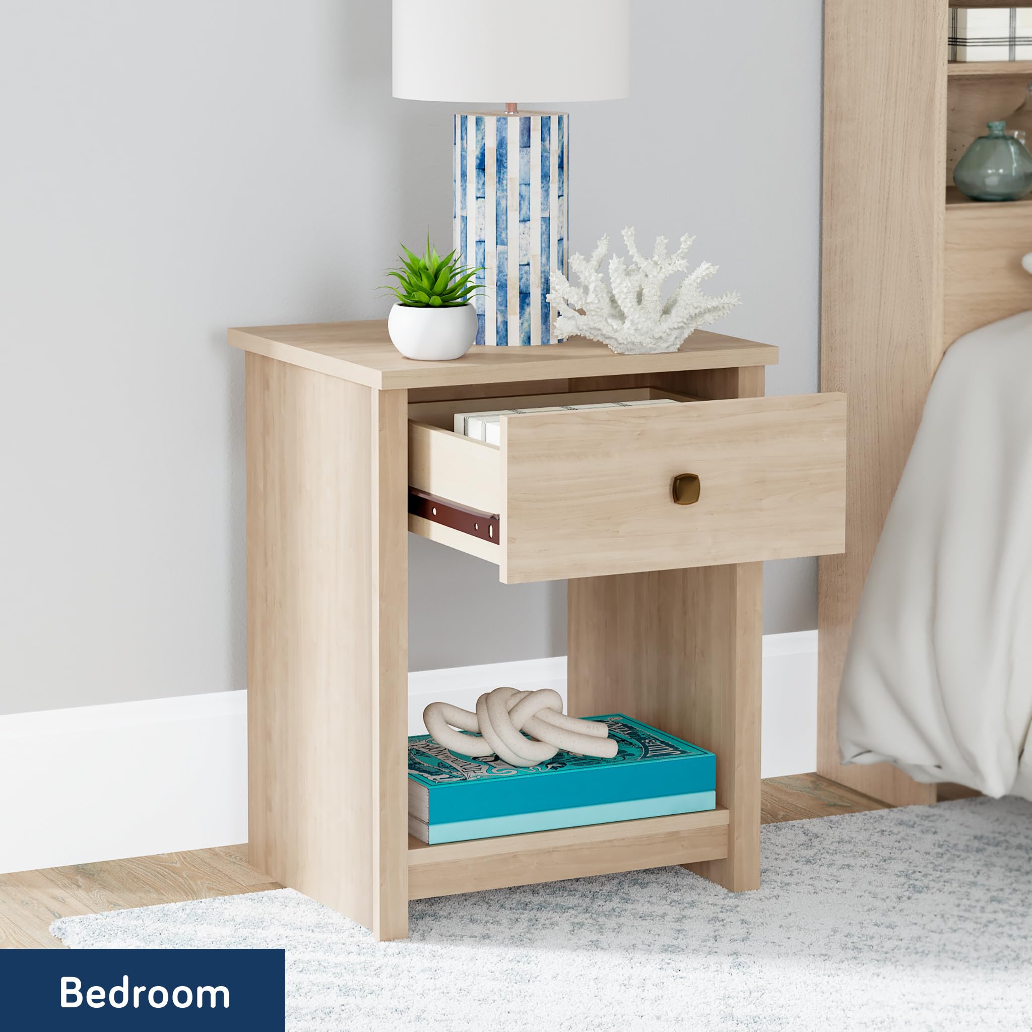 Amazon.com: Sauder River Ranch Nightstand W/Drawer, Harvest Walnut