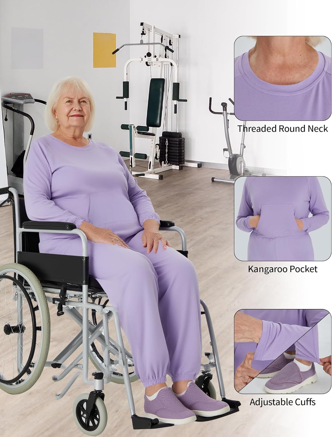 Adaptive Women's Security Back-Zip Jumpsuit - Easy Care Romper for Elderly & Limited Mobility - Image 4