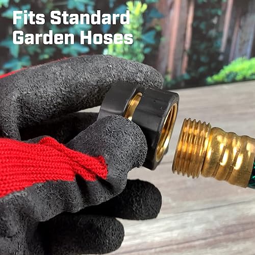 Miniatura 4 de Chapin International 6-9452 Conexiones hembra de conexión rápida, conector de manguera de jardín de latón y válvula de polietileno resistente, juego