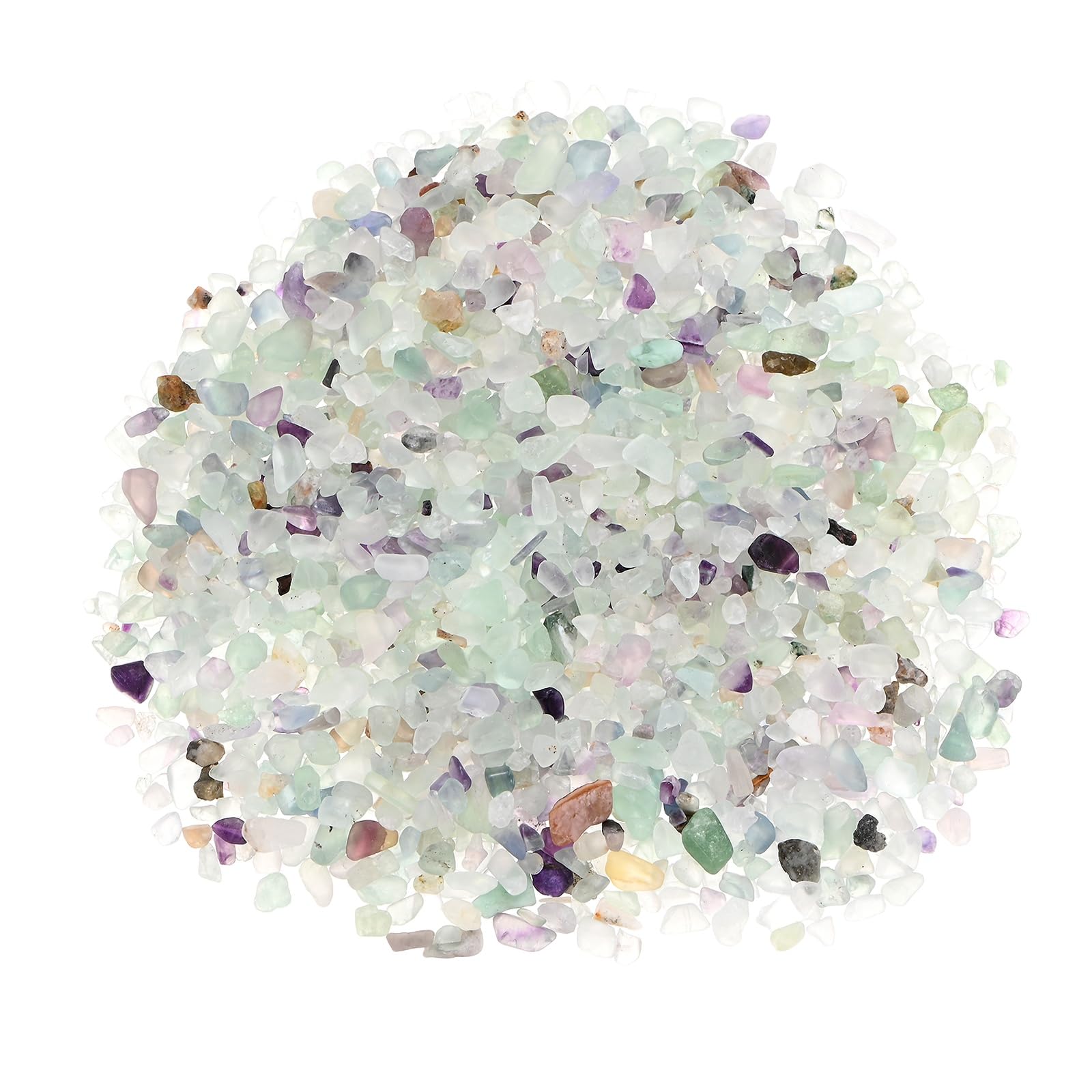 M METERXITY 0.22lb/100g Assorted Tumbled Chips Stone, 5-7 mm Crushed Crystal Quartz Pieces for Vases Filler/Aquarium/Succulent Plants Decor, Irregular Shaped Stones [Colored Glaze]