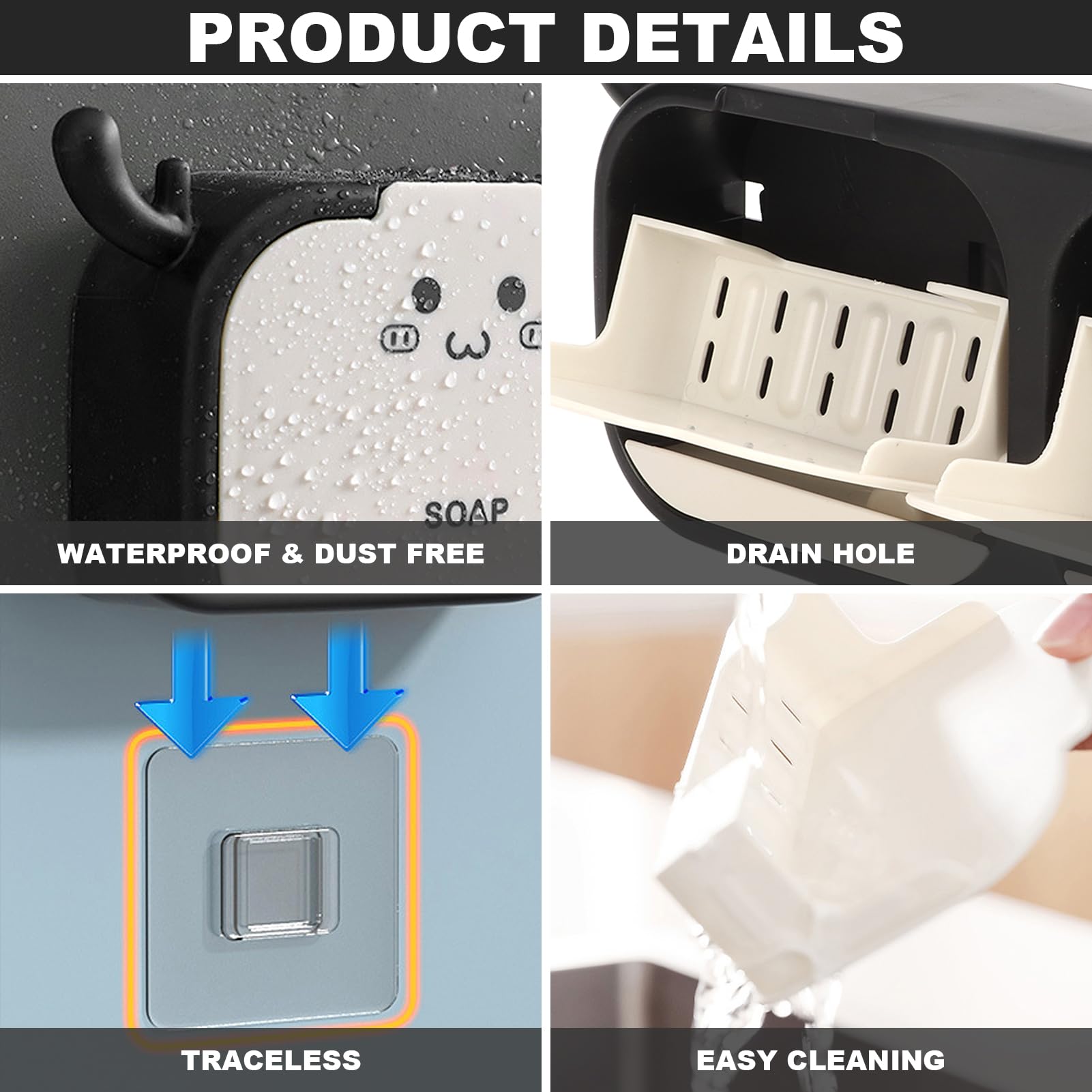 Wall Soap Dish Holder,Wall Mounted Soap Case Box - Image 3