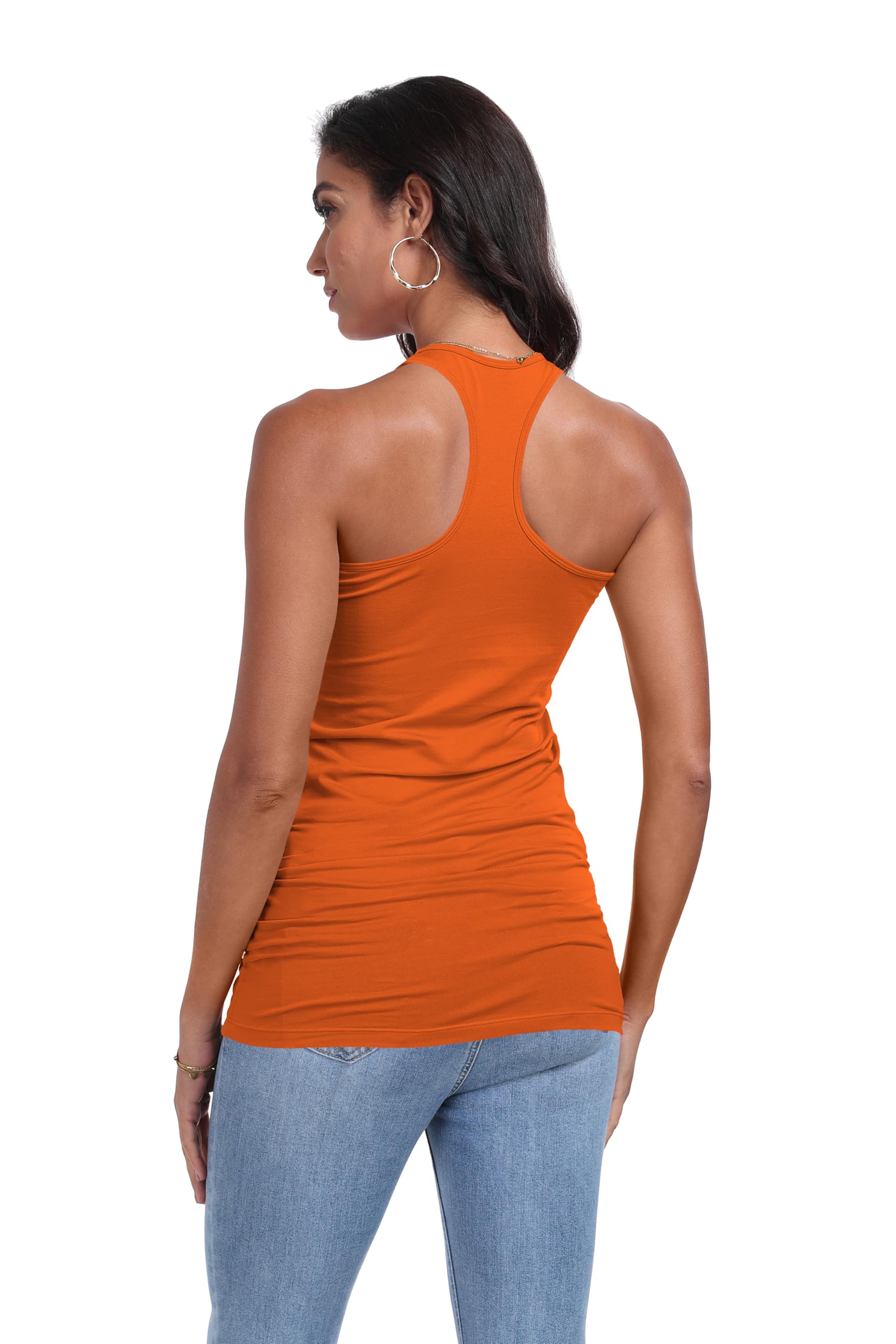 Racerback Tank Tops for Women Cotton Long Camisoles Gym Workout Undershirt Yoga 3 Packs