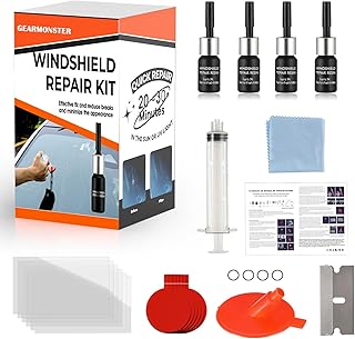 GEARMONSTER Windschutzscheibe Reparaturset Werkzeug, PKW Steinschlag Frontscheibe Glas Reparatur Flüssigkeit, Glasreparaturflüssigkeit, Windshield Repair Kit, Auto Zubehör