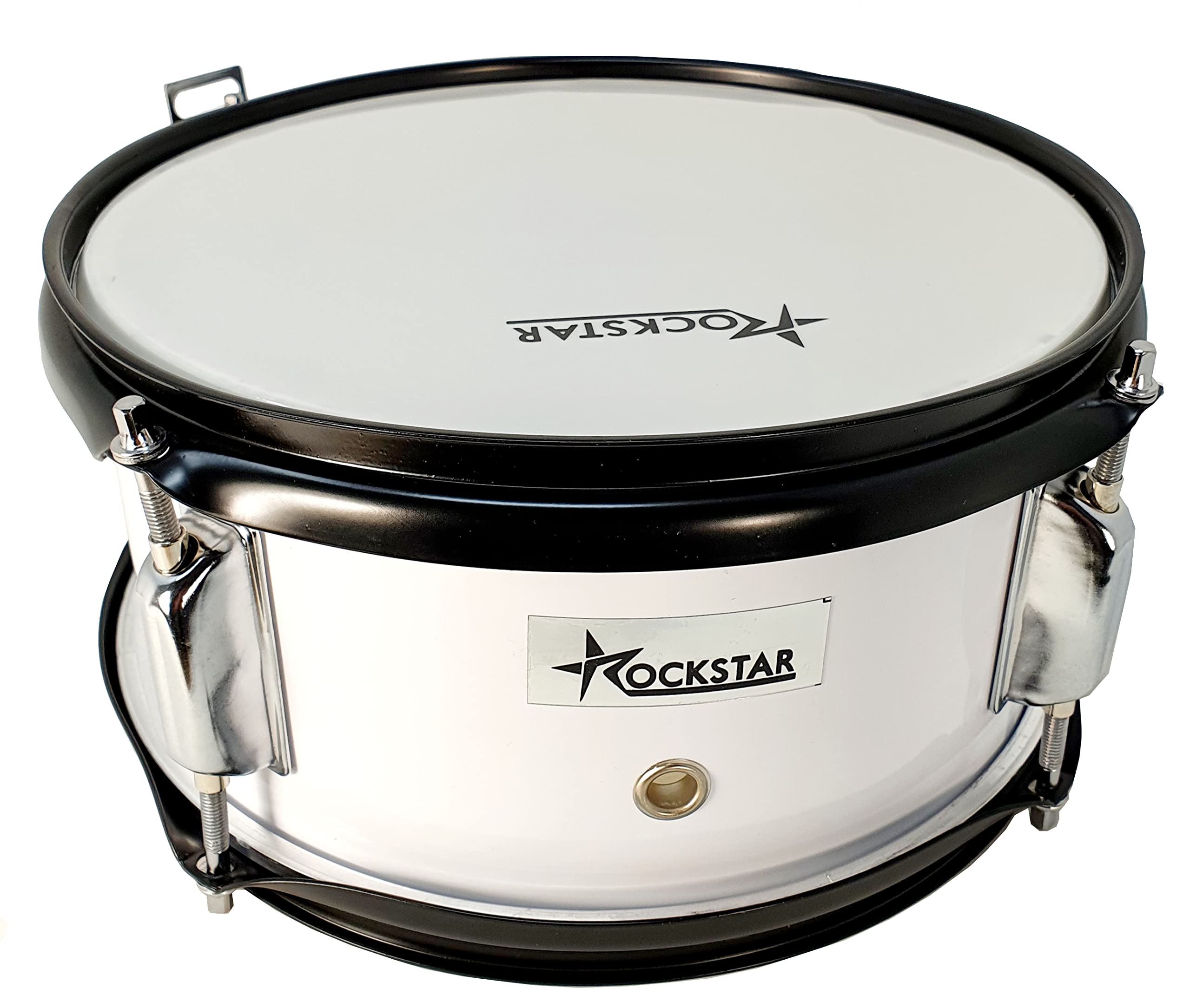 ROCKSTAR - Tambor Caja de Madera Afinable para jóvenes músicos Jinbao L1005WH incluye Correa y Baquetas, Instrumento Musical para Banda Infantil