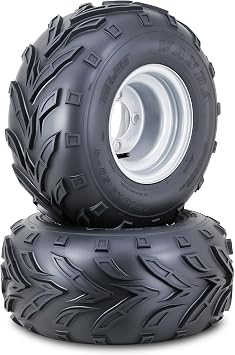 WANDA ATV Golf Cart Tire Wheel 18X9.5-8 4PR w 4X4" PCD Silver Rim-10190,S2