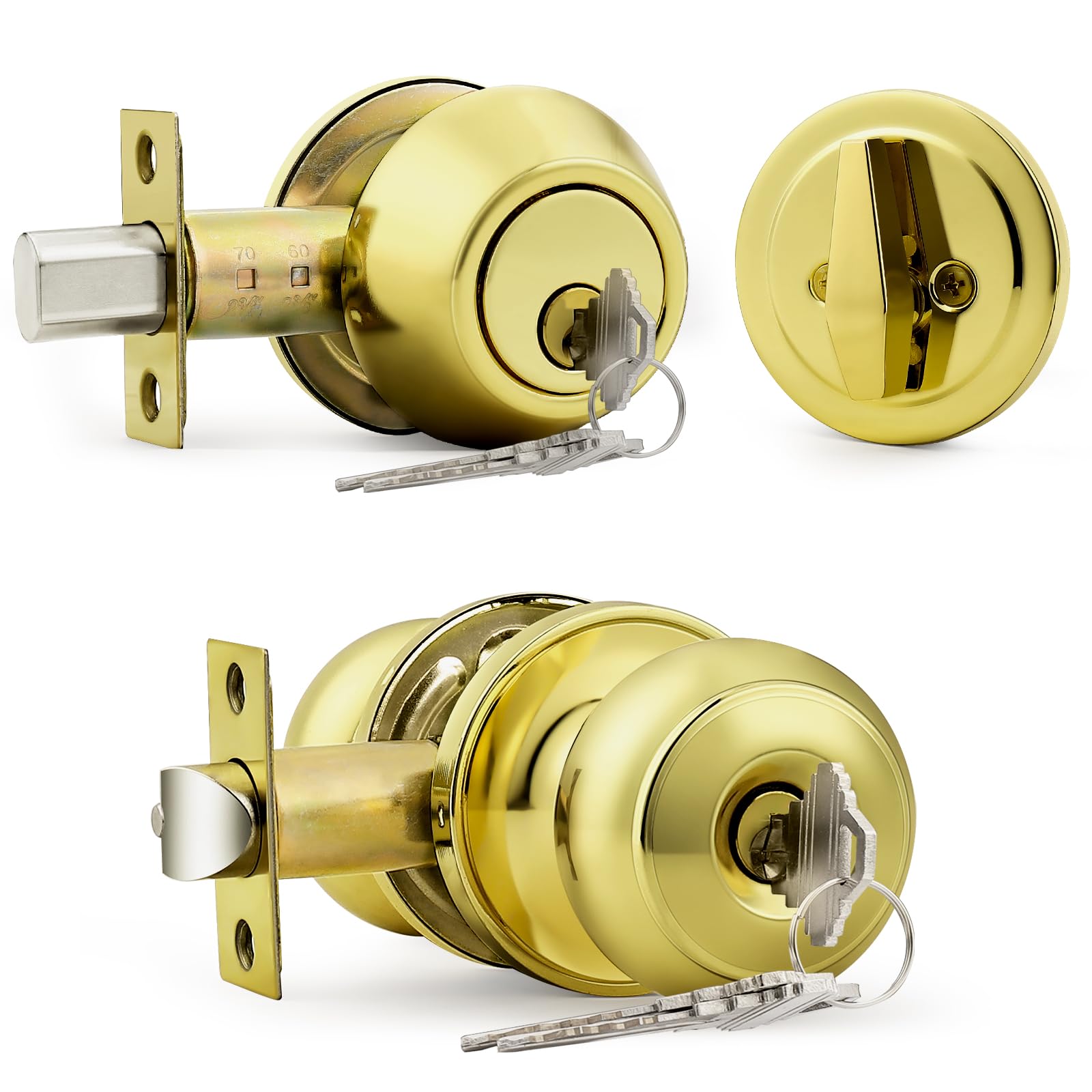 Probrico Matte Black Door Knob & Deadbolt Set -11