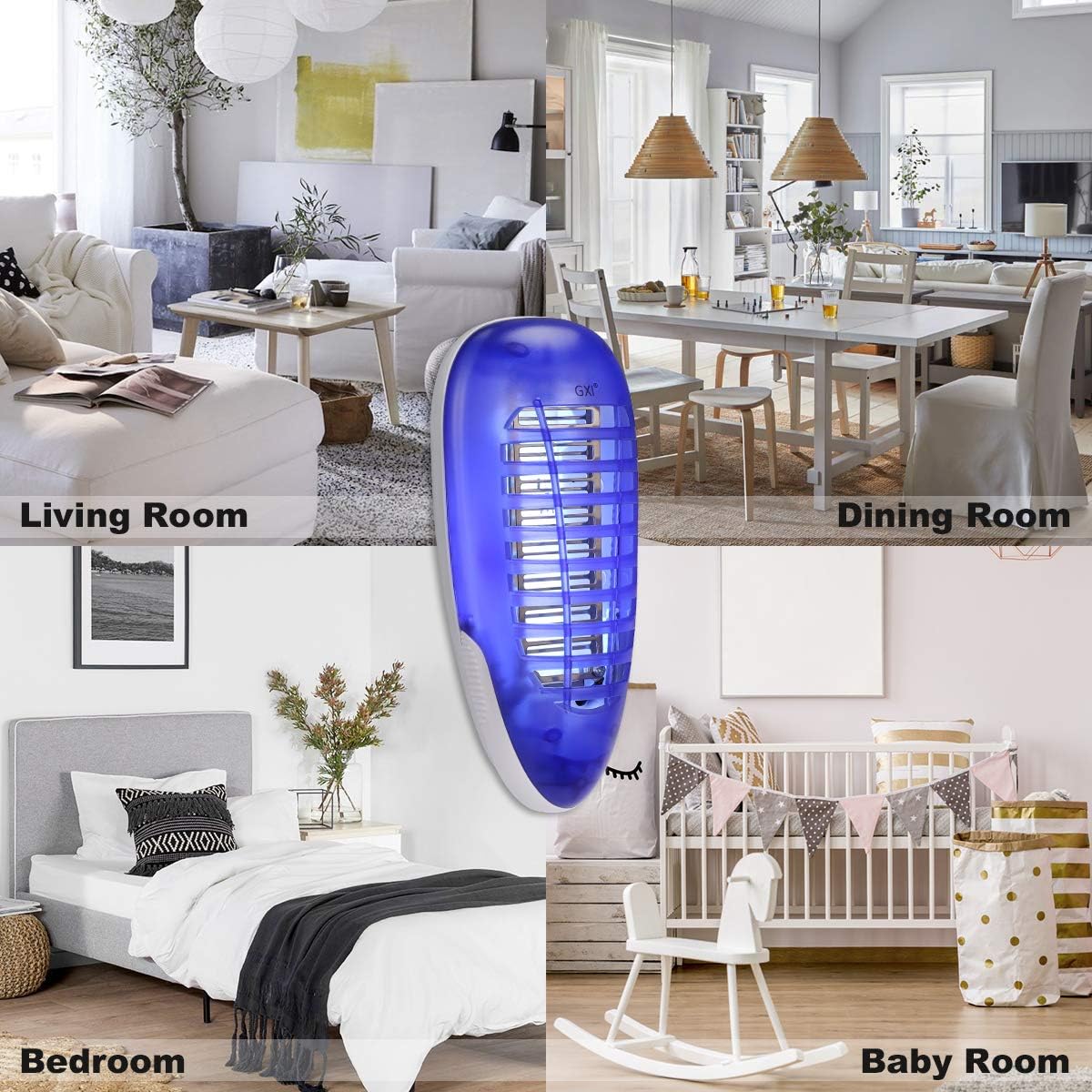 GXI Bug Zapper Fly Trap Indoor Fly Zapper Electric Mosquito Zapper 4W Mosquito Killer Portable Fly Trap Insect Zapper for Indoor, House, Kitchen, Garage, Bedroom