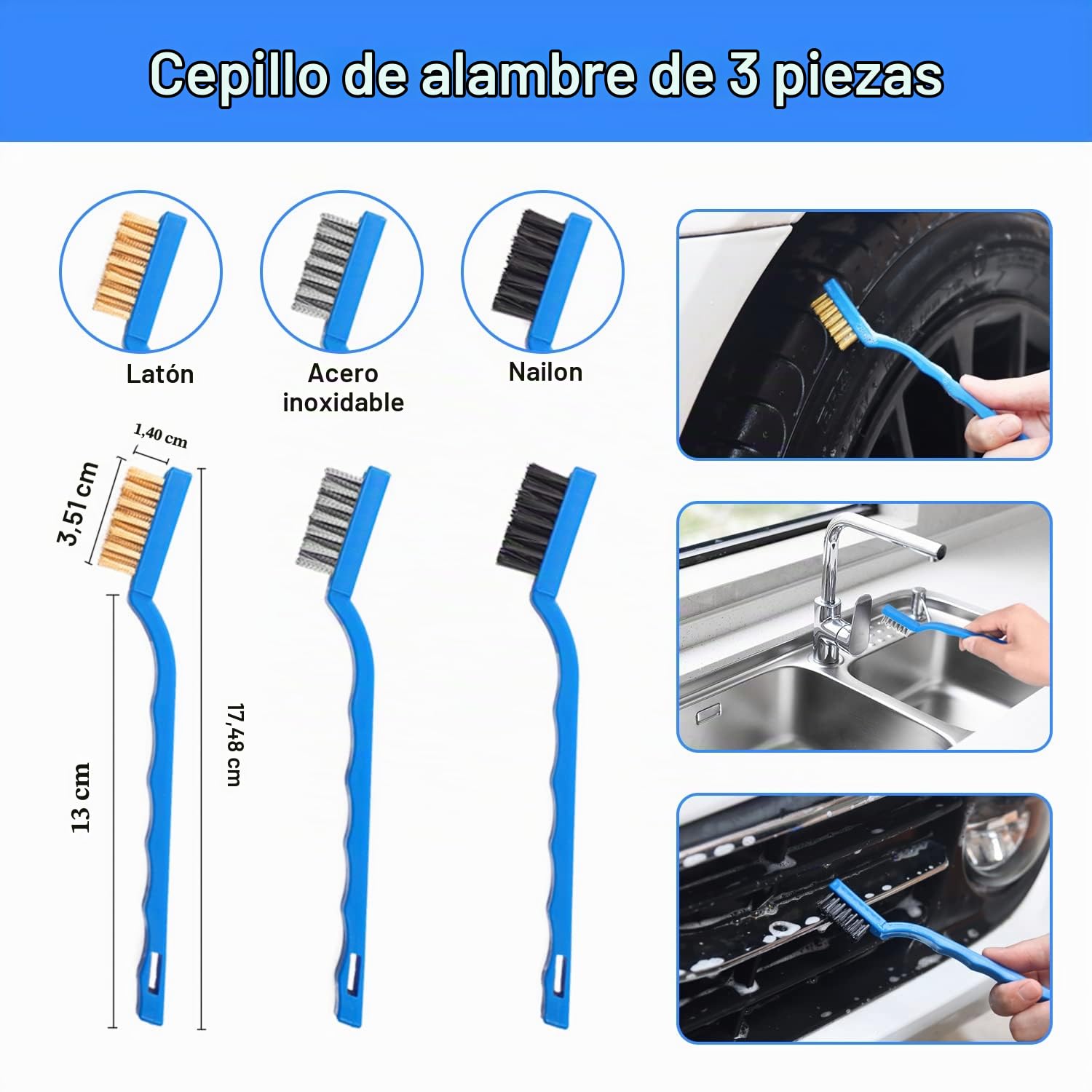 TTRCB Juego de 26 cepillos para Detalles de Coche, Kit de Limpieza de Coche, Herramienta de Limpieza de Parabrisas de Coche, Kit Profesional de Lavado de Coche para Ruedas Interiores y Exteriores