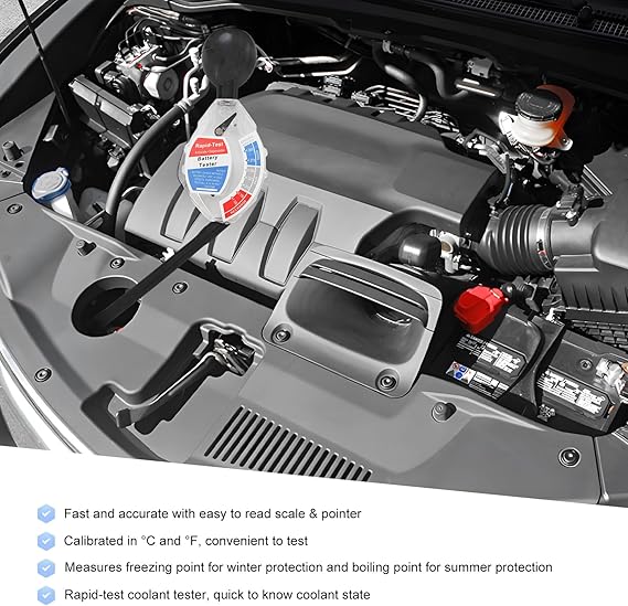 Car Battery Hydrometer Tester, Deep Cycle Battery Hydrometer Acid Quality Fast Detection Tool, Professional Rapid Batteries Density Analyzer Acid Tester for 6V 12V 24V Vehicle