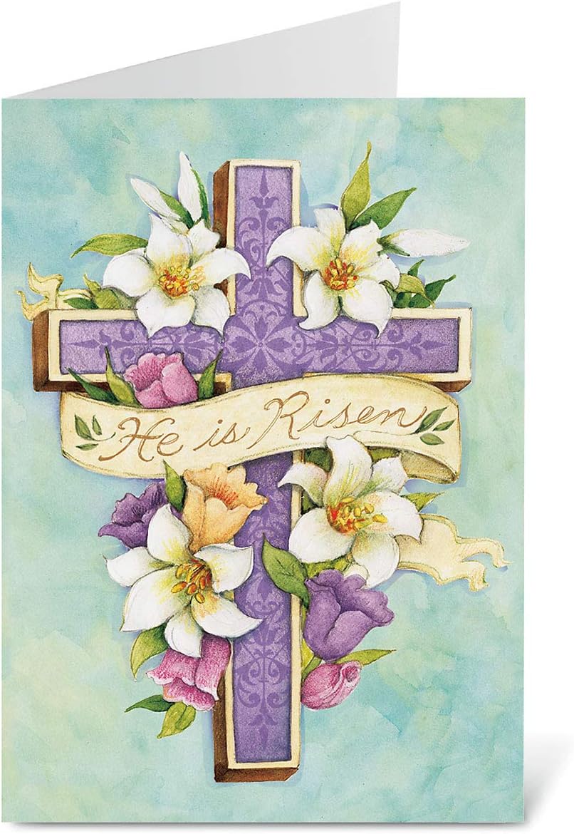 Current Easter Cross Religious Value Greeting Card Set - Value Pack of 8 Cards for Kids & Adults With White Envelopes, 1 Design Prints, Large 5" x 7" Greetings - Image 4