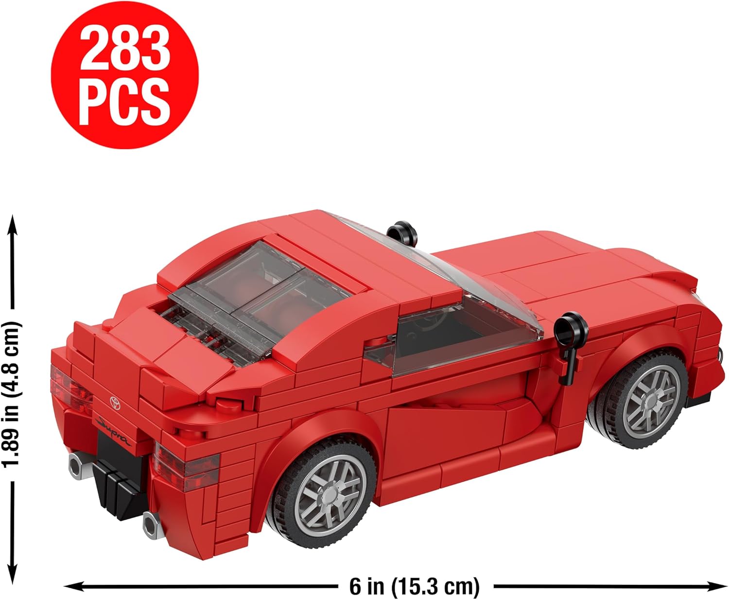Brickcraft Officially Licensed Toyota Supra Now & Then Brick Building Kit (283 Pieces), 2-in-1 Buildable Display Set Featuring 2025 GR & 1988 Supra Models, Collectible Gift for Car Fans & Builders
